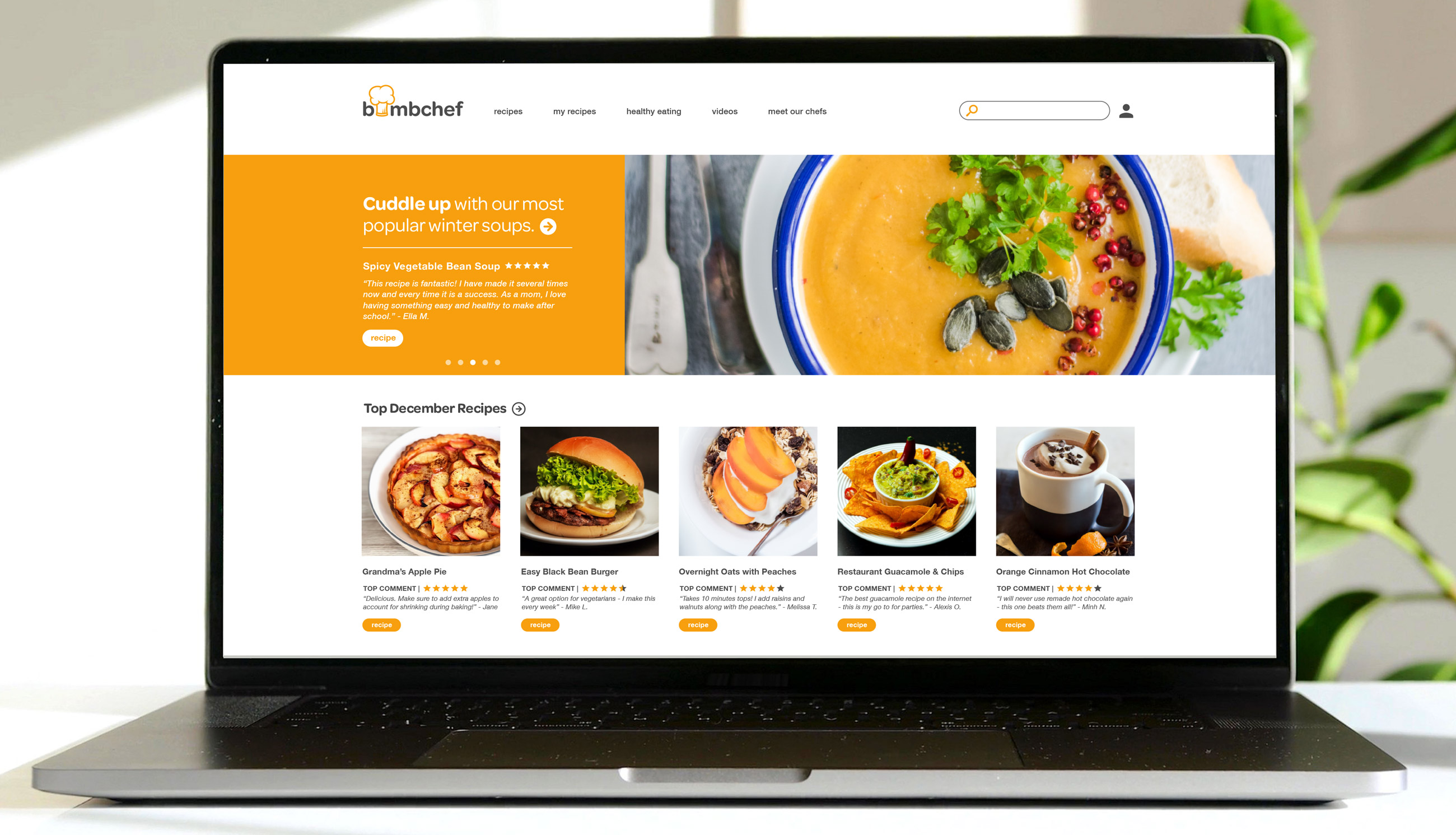 Bombchef Mockup:Landing Page