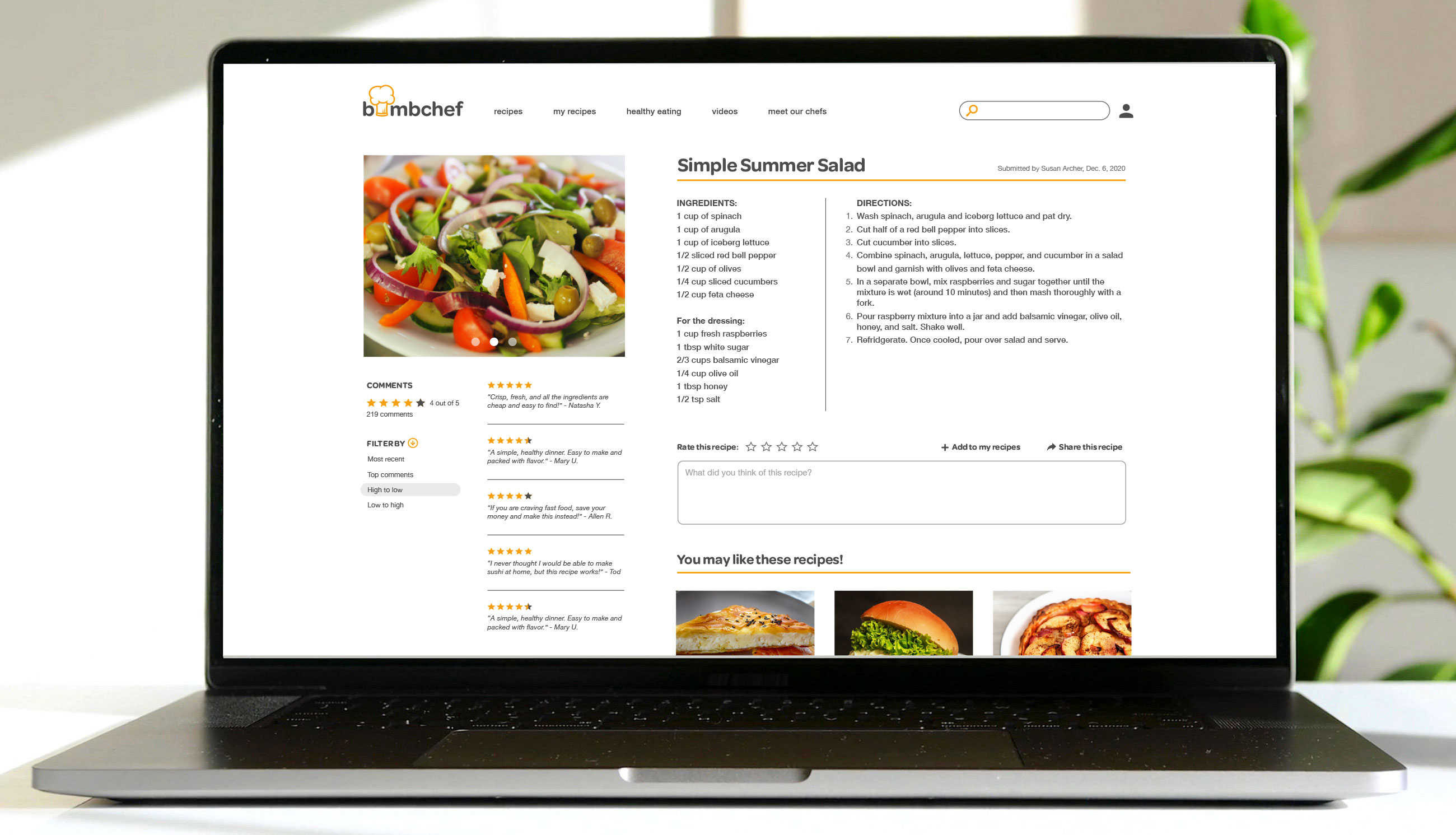 Bombchef Mockup:Recipe Page